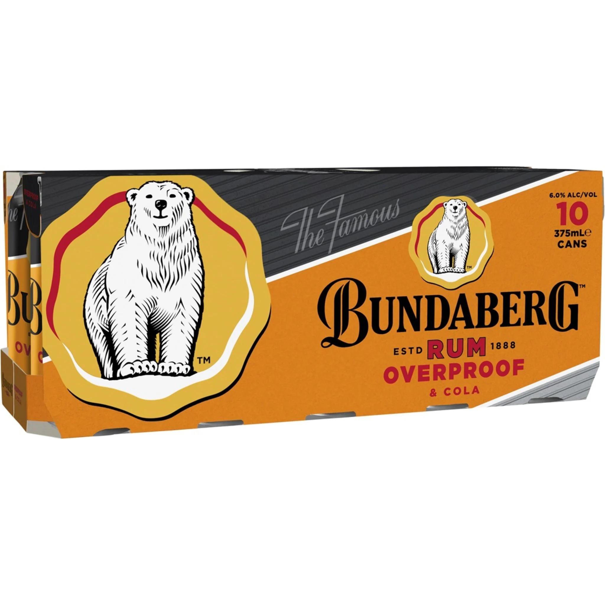 Bundy OP and Cola Can 375ml 10pk