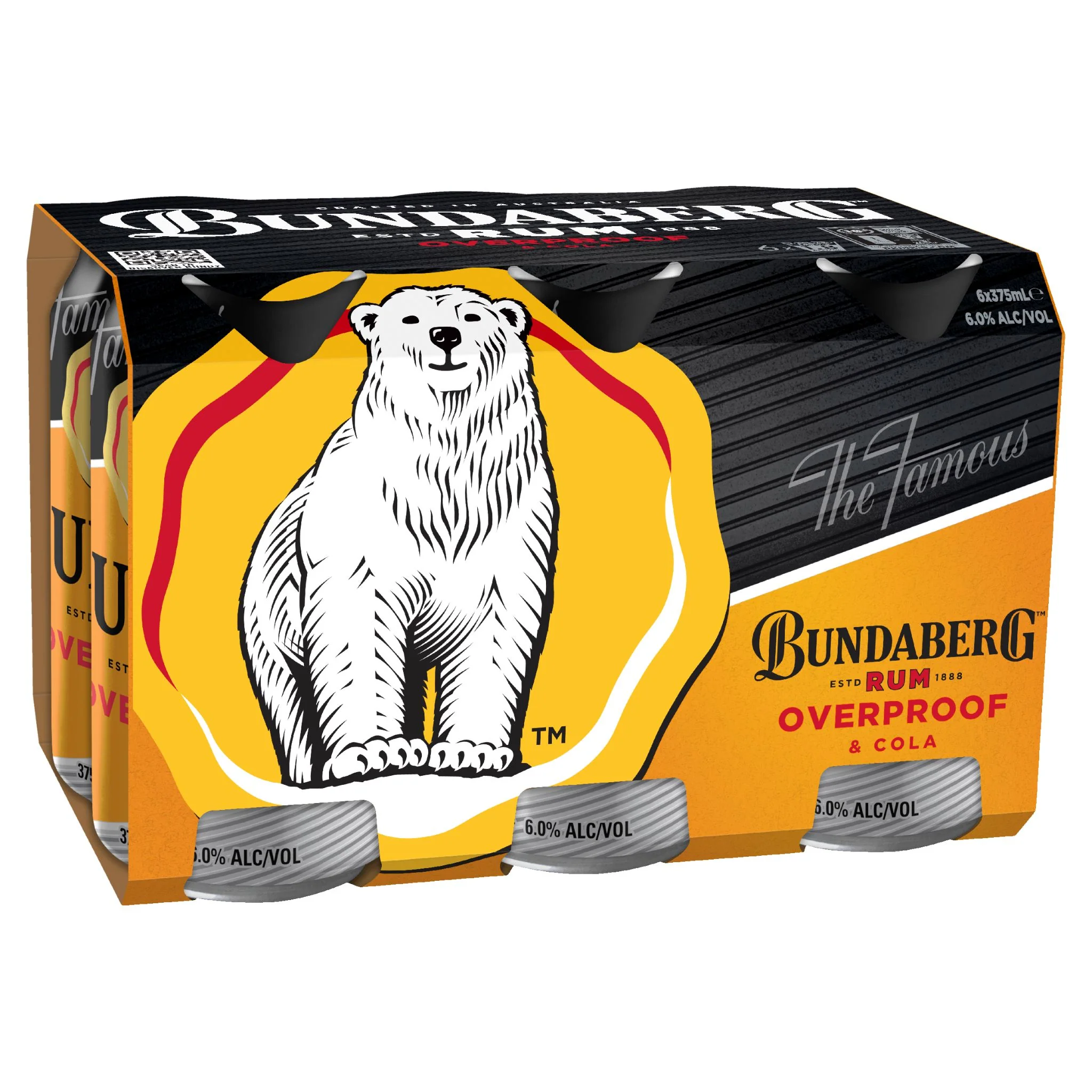 Bundy OP and Cola Can 375ml 6pk