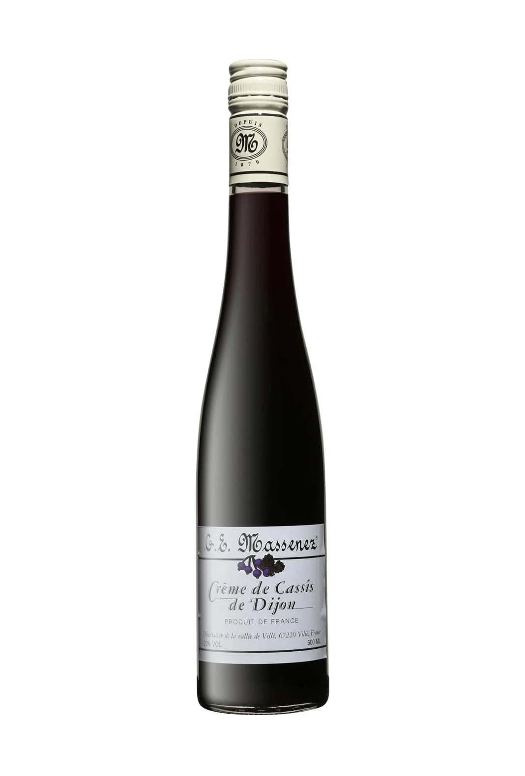 Massenez Liqueur Creme de Cassis (Blackcurrant) 20% 500ml