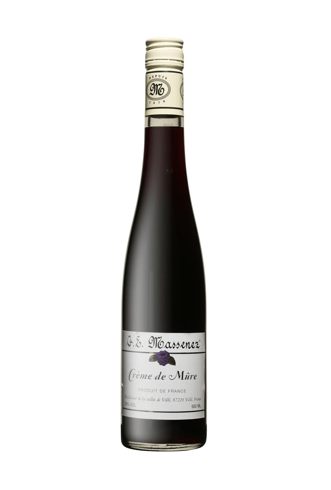 Massenez Liqueur Creme de Mure (Blackberry) 20% 500ml