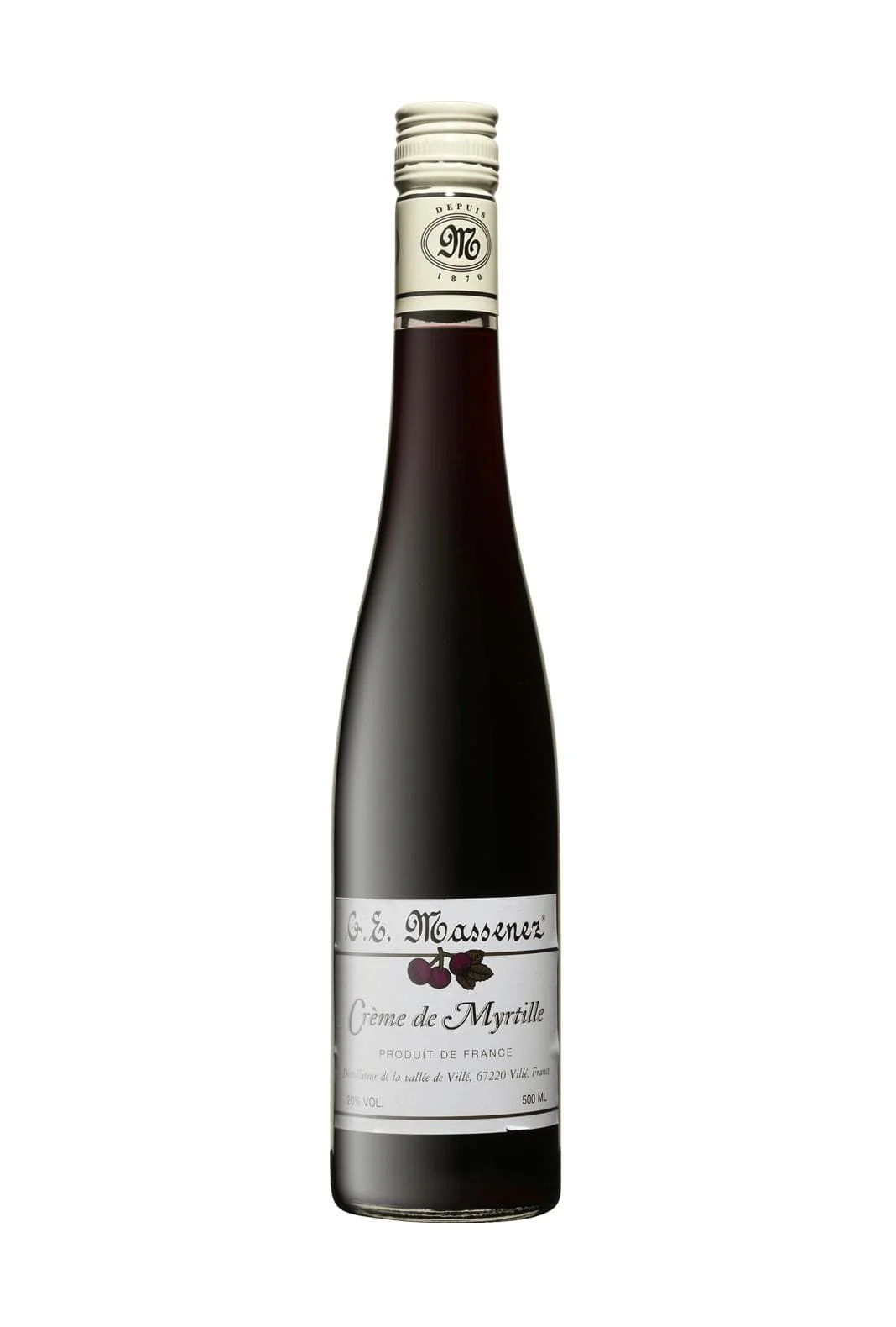 Massenez Liqueur Creme de Myrtille (Blueberry) 20% 500ml