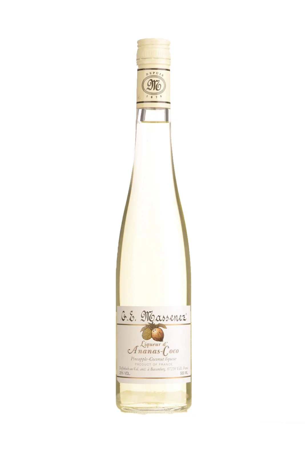 Massenez Liqueur de Ananas-Coco (Pineapple-Coconut) 20% 500ml