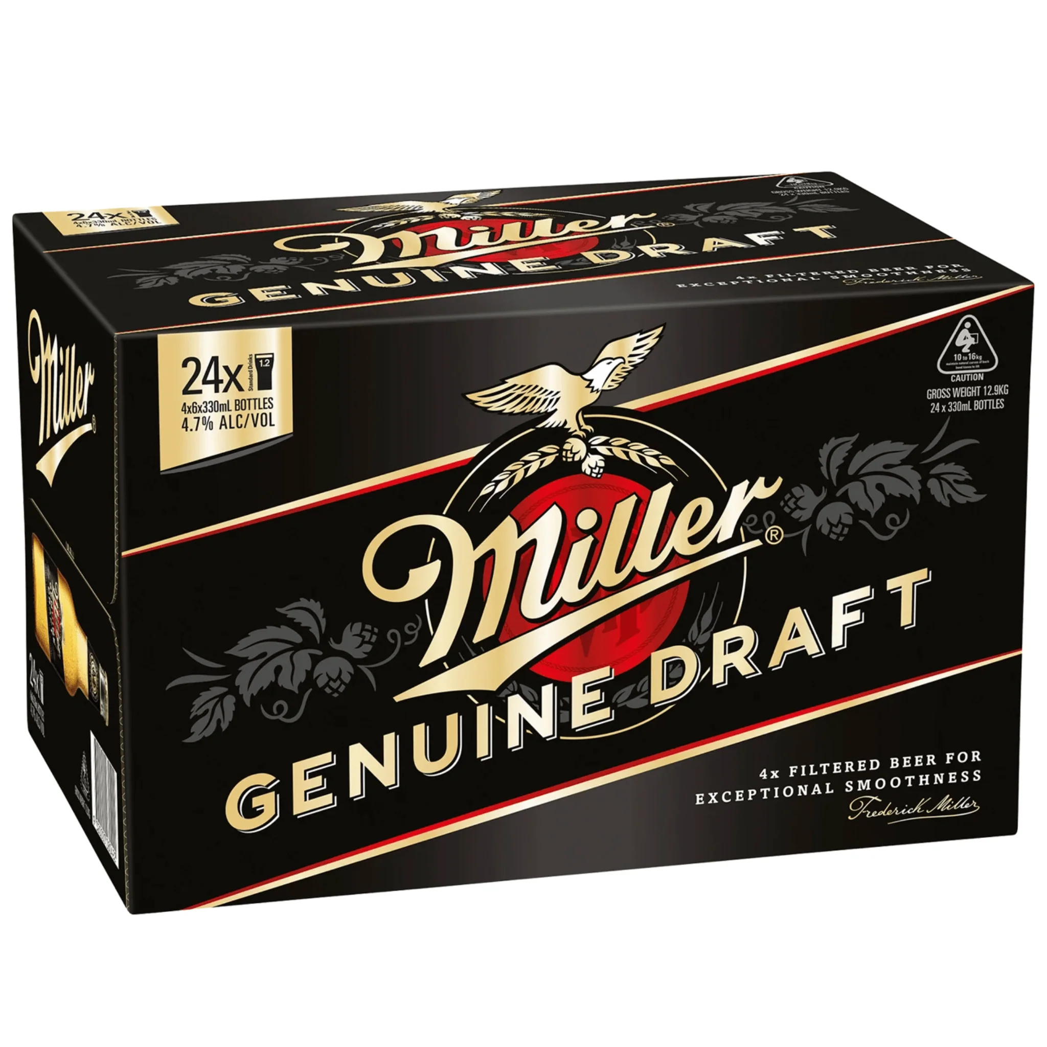 Miller Genuine Draft Lager Bottle 330ml 24pk