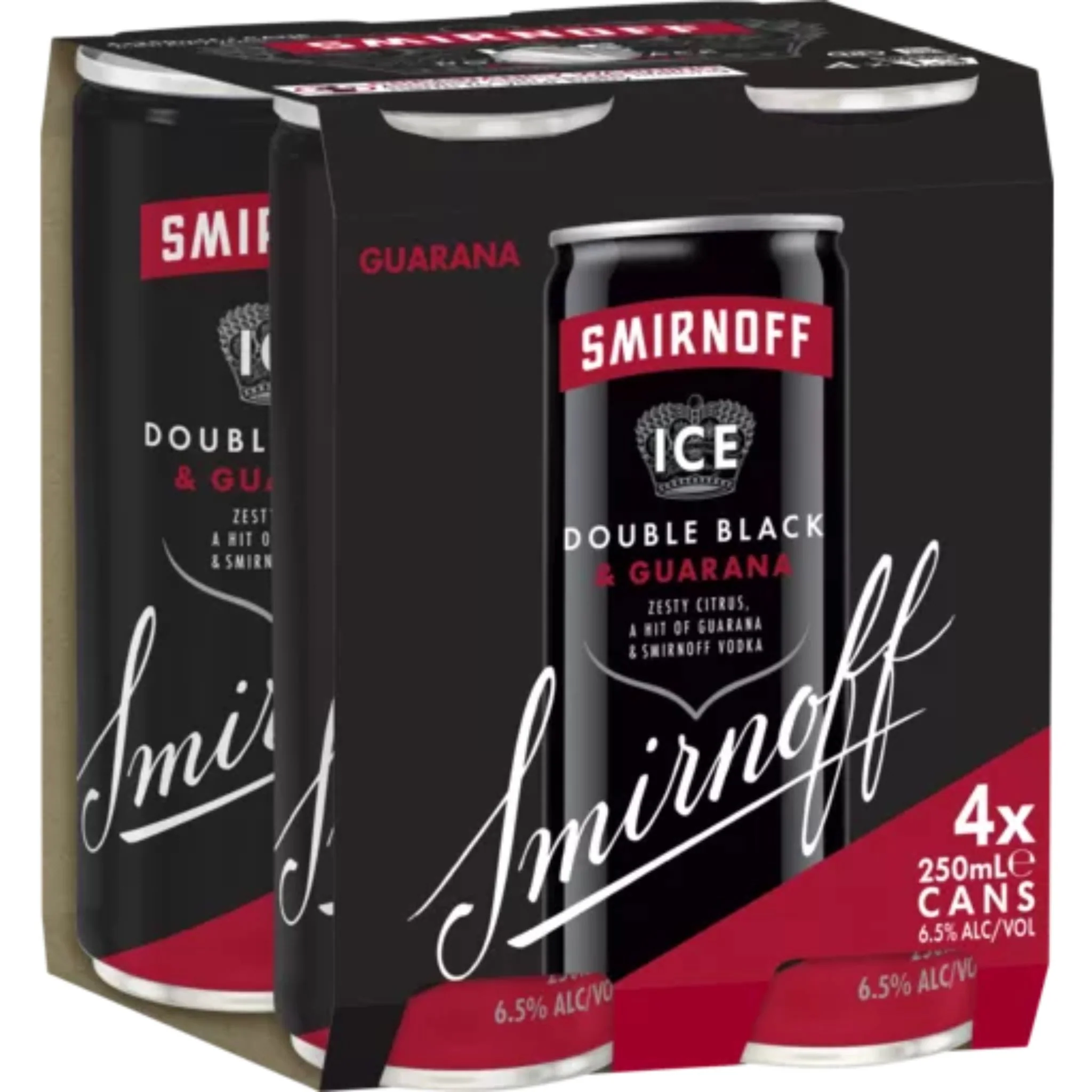 Smirnoff Ice Double Black & Guarana 4pk