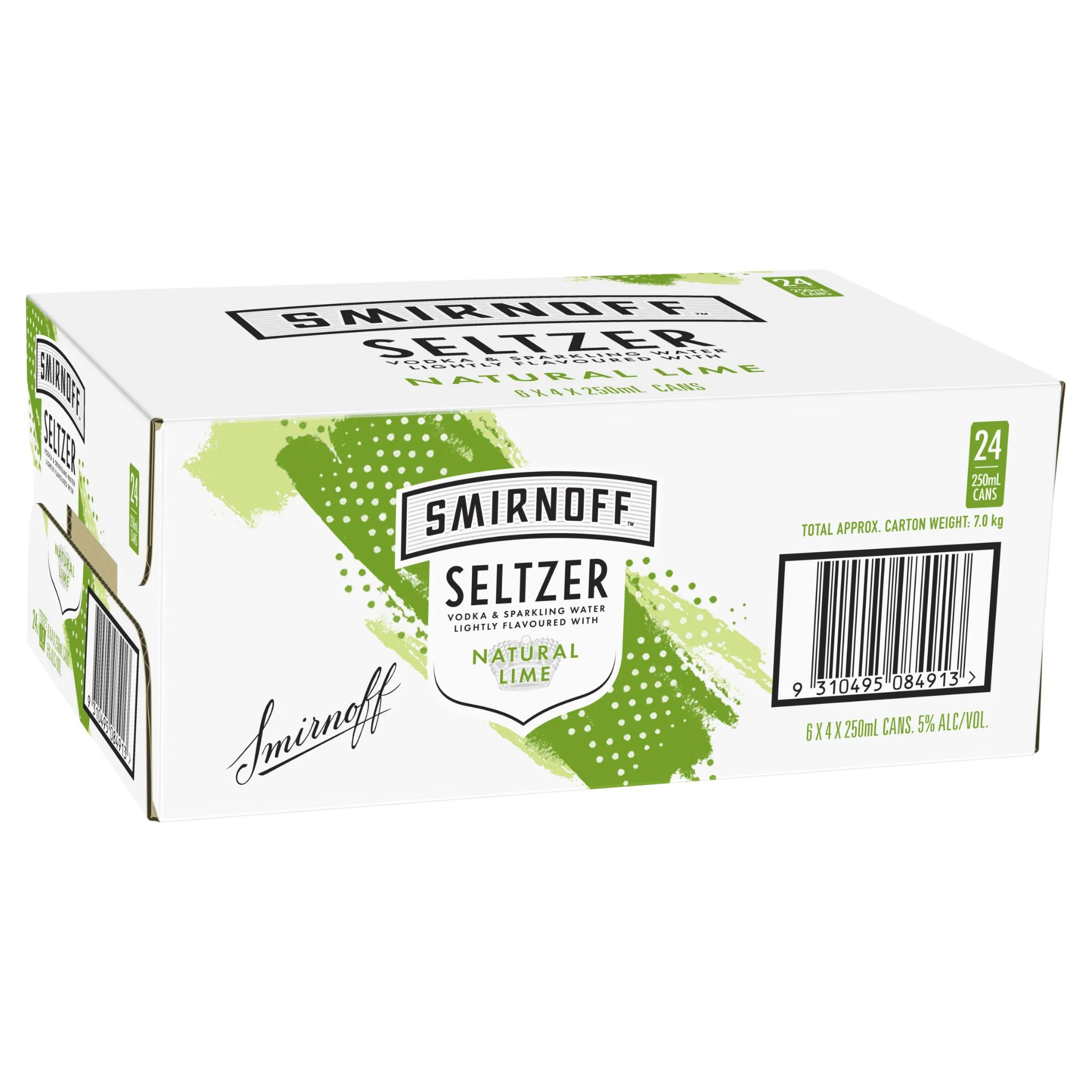 Smirnoff Seltzer Lime 250ml 24pk