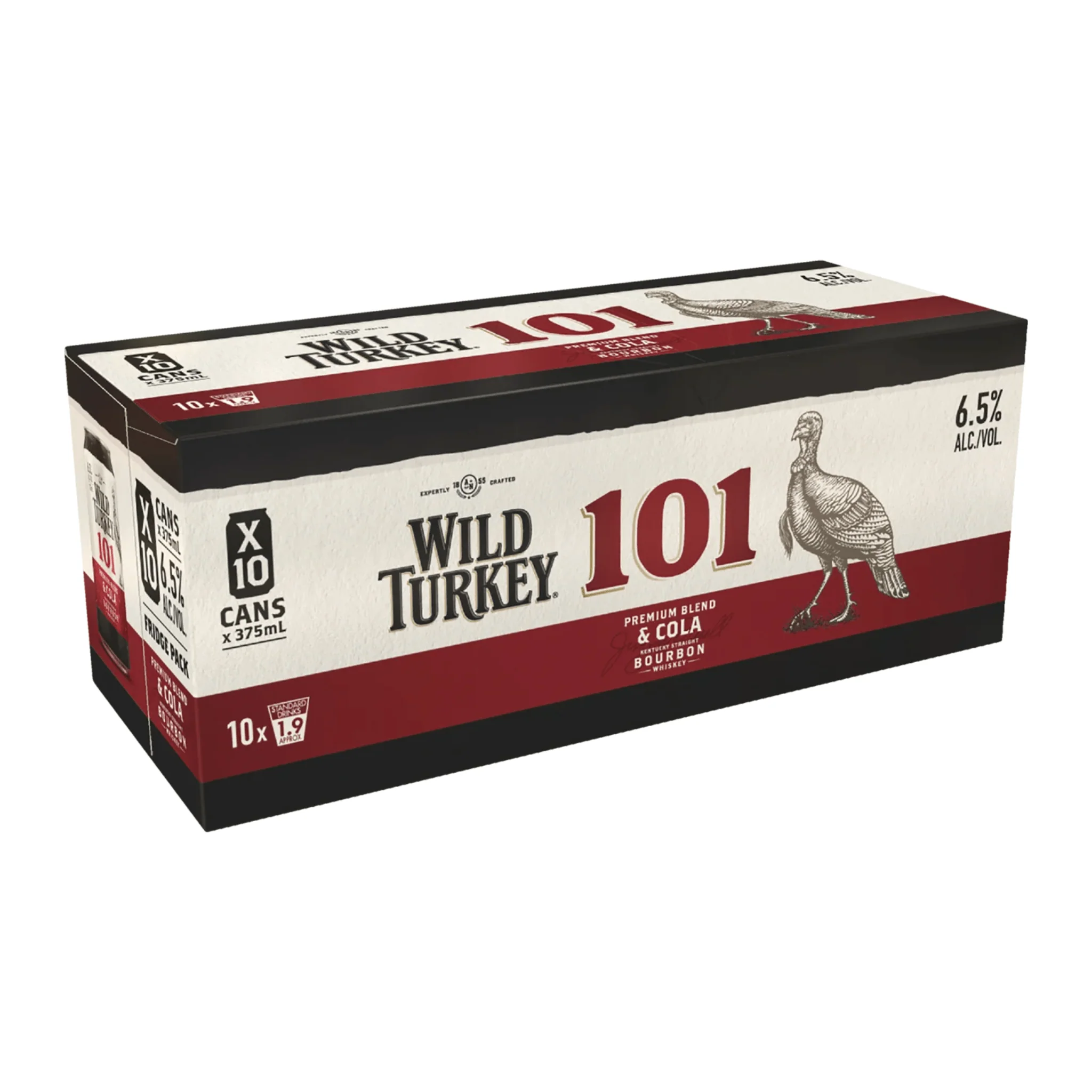 Wild Turkey 101 Bourbon & Cola 6.5% Can 375ml 10pk