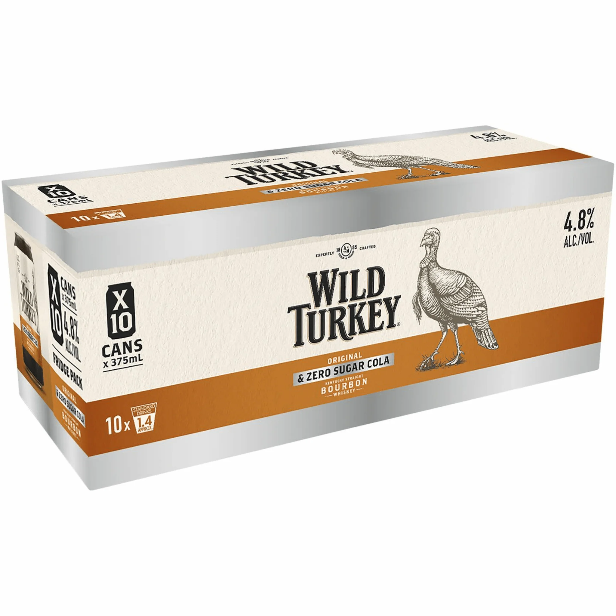 Wild Turkey Bourbon and Cola Zero Sugar Cans 375ml 10pk