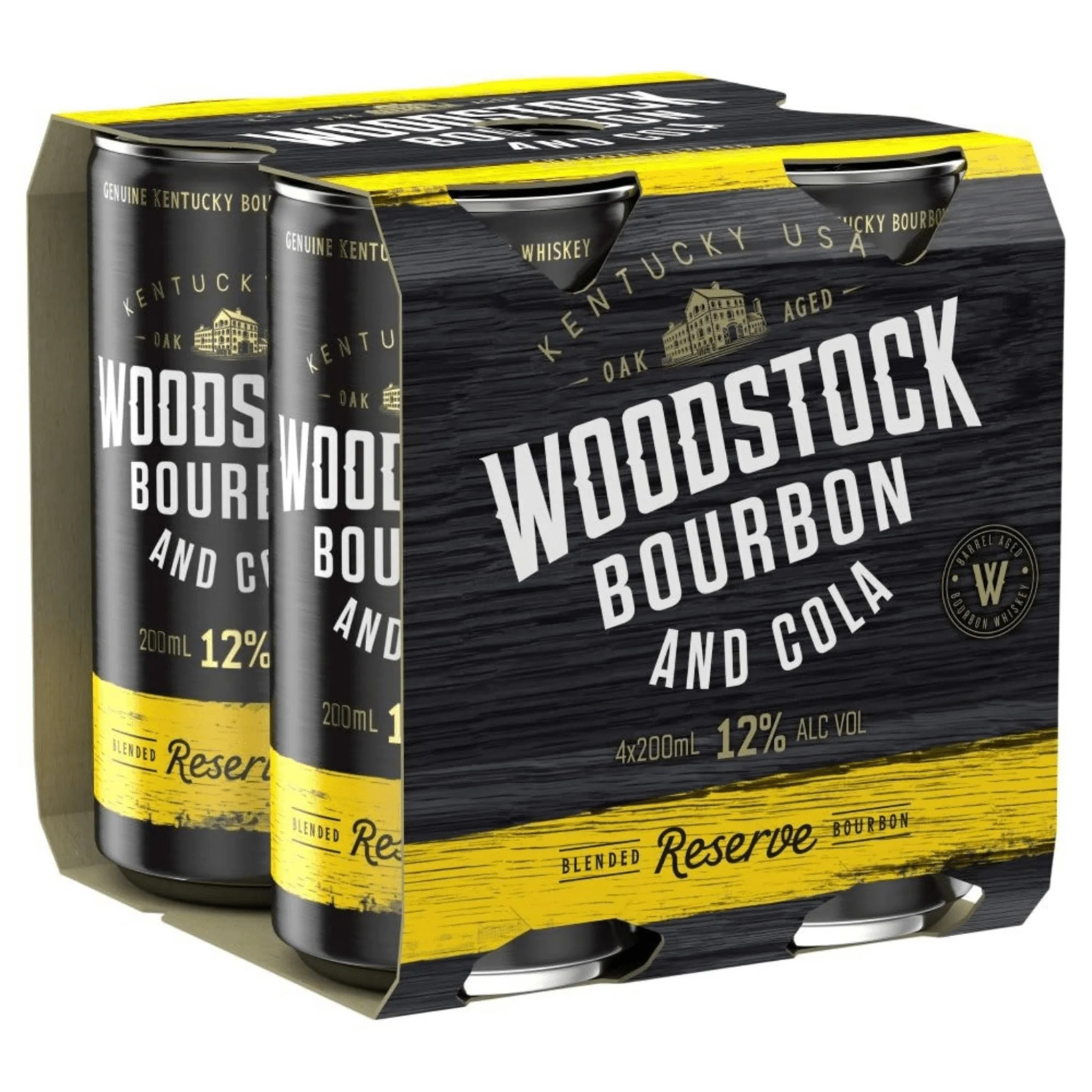 Woodstock Bourbon & Cola 12% Can 200ml 4pk - Image 2